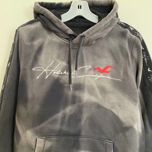 Hollister Tie Dye Washed Logo Unisex Cotton Hoodie Sweatshirt
